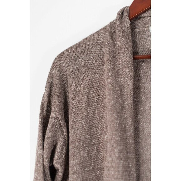 Bruno Manetti Women's Size 44 Medium Brown Cardigan Sweater Knit Linen Blend Top - Picture 3 of 6